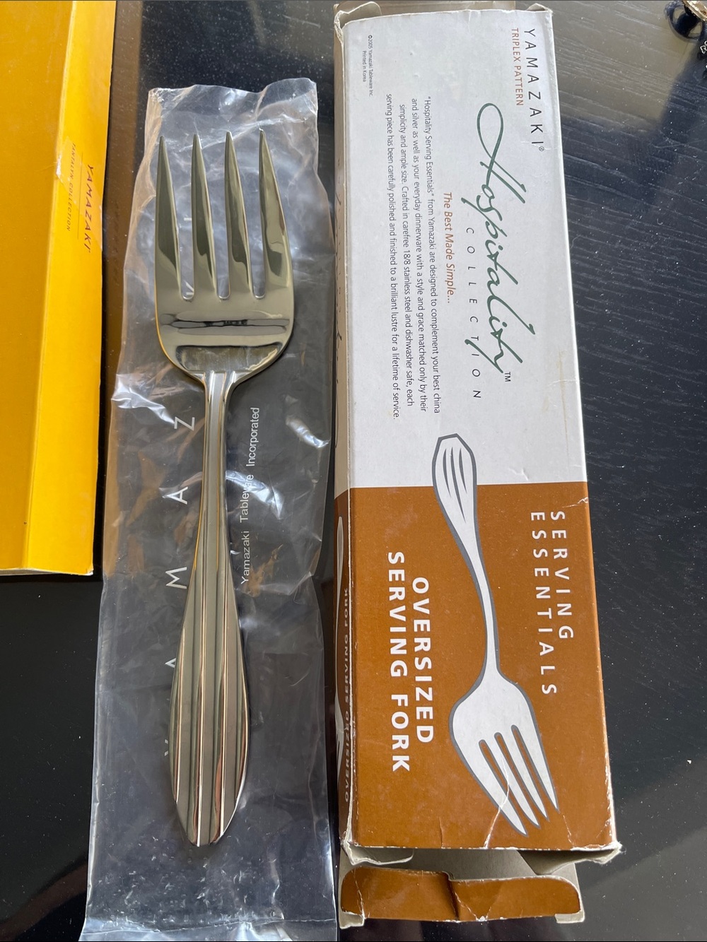 Yamazaki TRIPLEX Silver Oversized Serving Fork New in Box